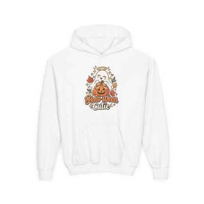 Halloween Cutie Youth Hoodie — Cute Ghost & Jack-O’-Lantern Kids Pullover