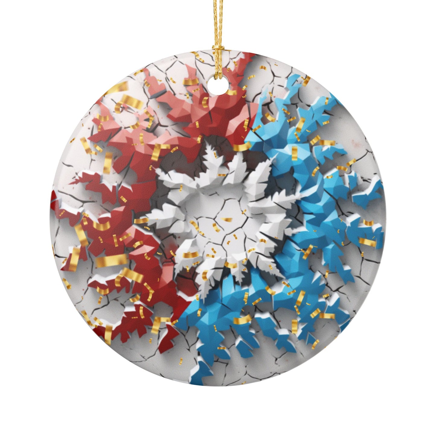 Festive 3D Ceramic Ornament — Holiday Decoration