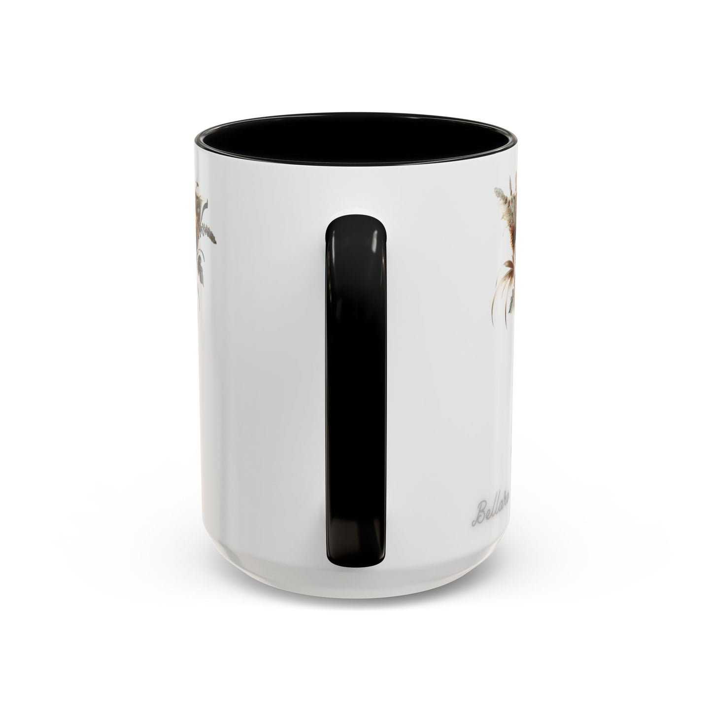 Artistic Monogram 'Y' Accent Coffee Mug — Elegant Botanical Initial Mug 15oz