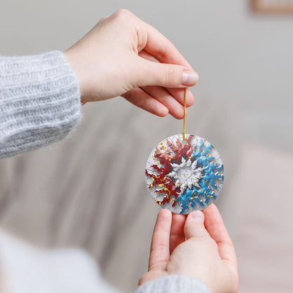 Festive 3D Ceramic Ornament — Holiday Decoration