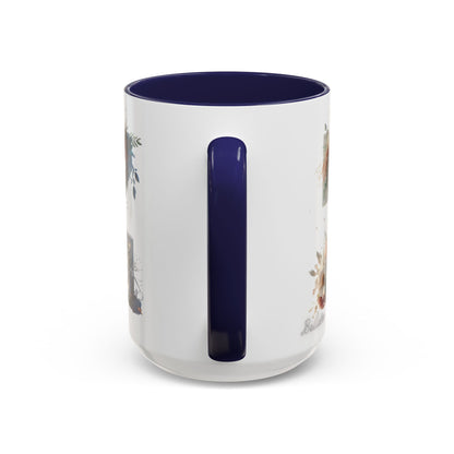 Floral Monogram 'Z' Accent Coffee Mug — 15oz Personalized Initial Mug