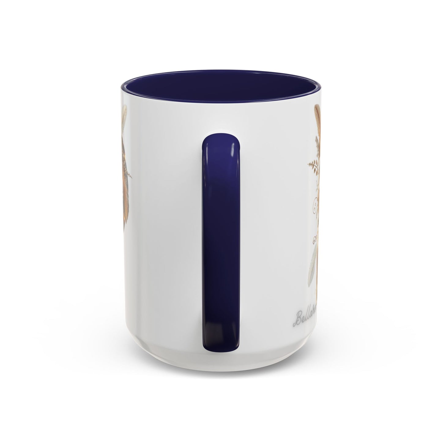 Earthy Letter 'P' Accent Coffee Mug — Botanical Initial Mug 15oz