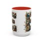 Artistic 'E' Letter Accent Coffee Mug – Botanical Initial Design 15oz