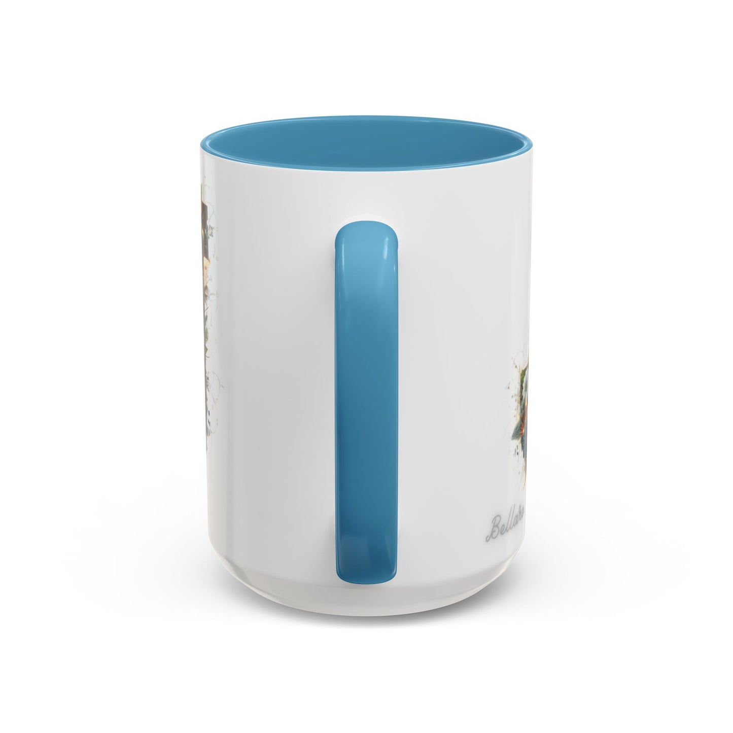 Floral Monogram Coffee Mug — Letter 'J' Accent Mug 15 oz