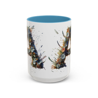 Floral Monogram 'A' Accent Coffee Mug — Artistic Alphabet Initial Gift
