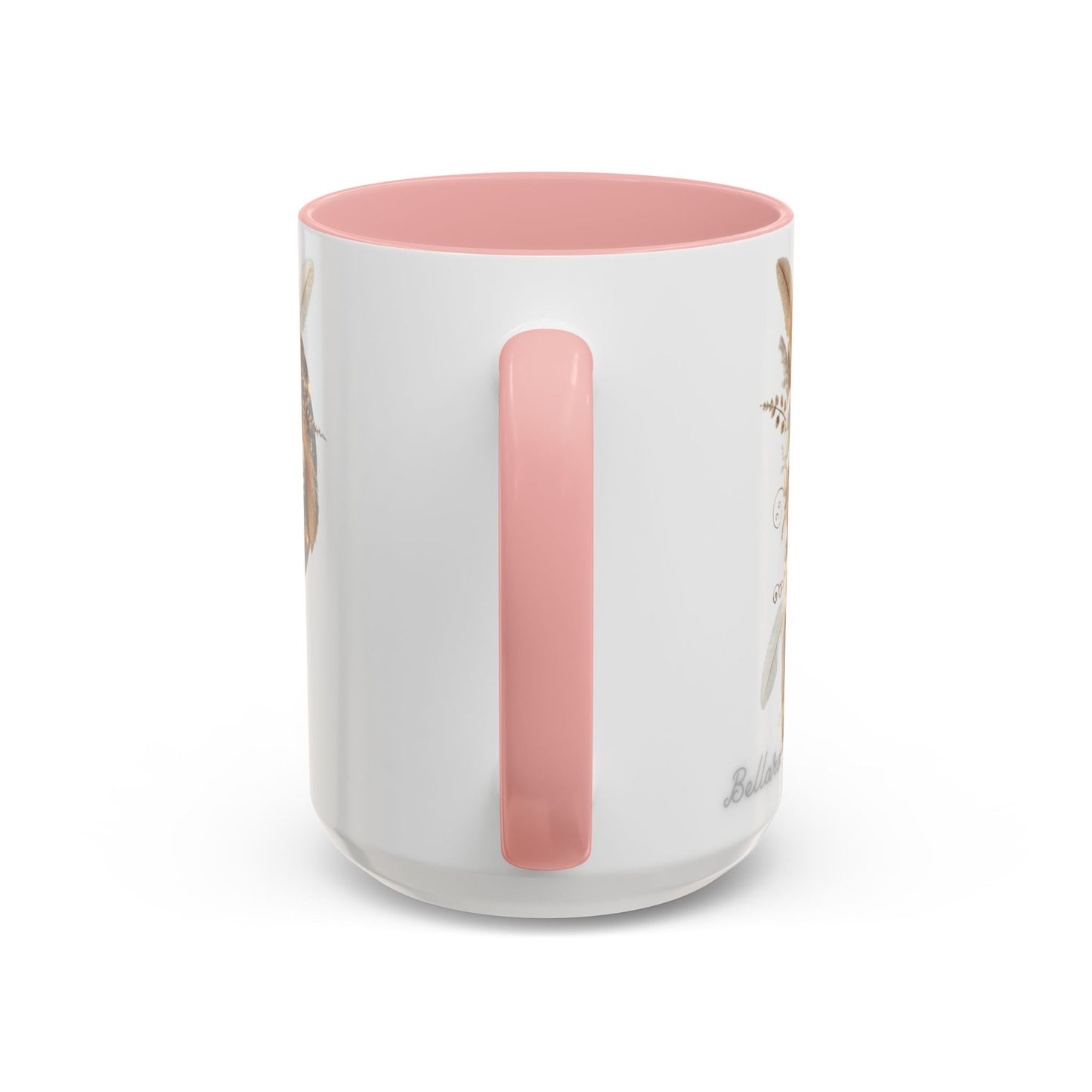 Earthy Letter 'P' Accent Coffee Mug — Botanical Initial Mug 15oz