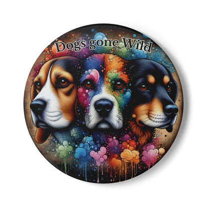 Dogs Gone Wild — Colorful Dog Portrait Ceramic Coaster