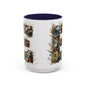 Artistic 'E' Letter Accent Coffee Mug – Botanical Initial Design 15oz