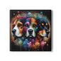 Dogs Gone Wild — Colorful Dog Portrait Ceramic Coaster