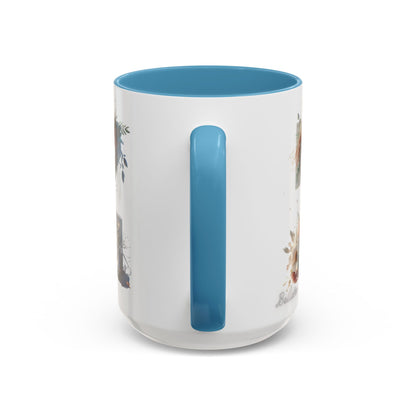 Floral Monogram 'Z' Accent Coffee Mug — 15oz Personalized Initial Mug