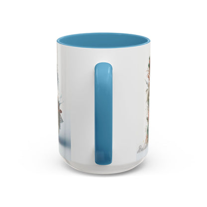 Monogram 'B' Accent Coffee Mug – Floral Holiday Initial 15oz