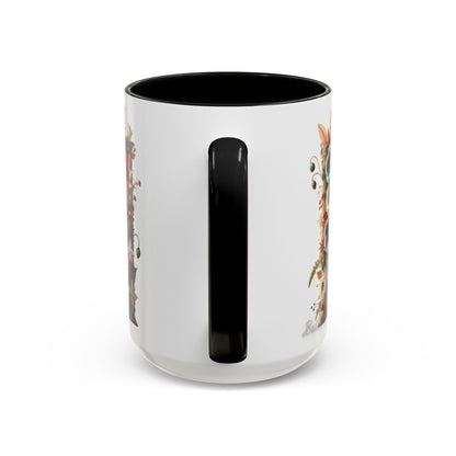 Floral Letter 'N' Accent Coffee Mug — Botanical Monogram Gift 15oz