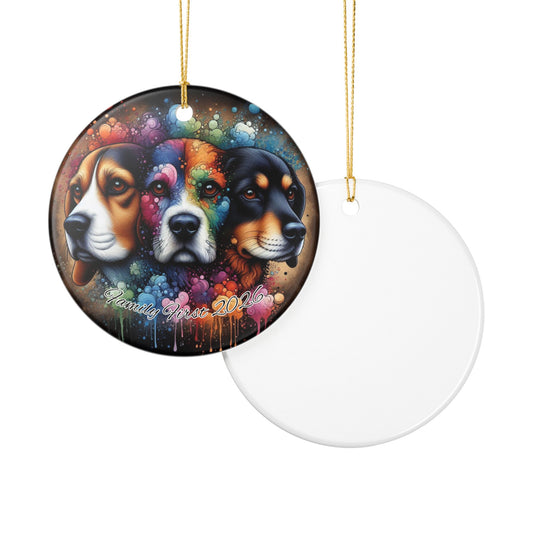 First Family 2026 Ceramic Ornament — 3D Dog Decoration