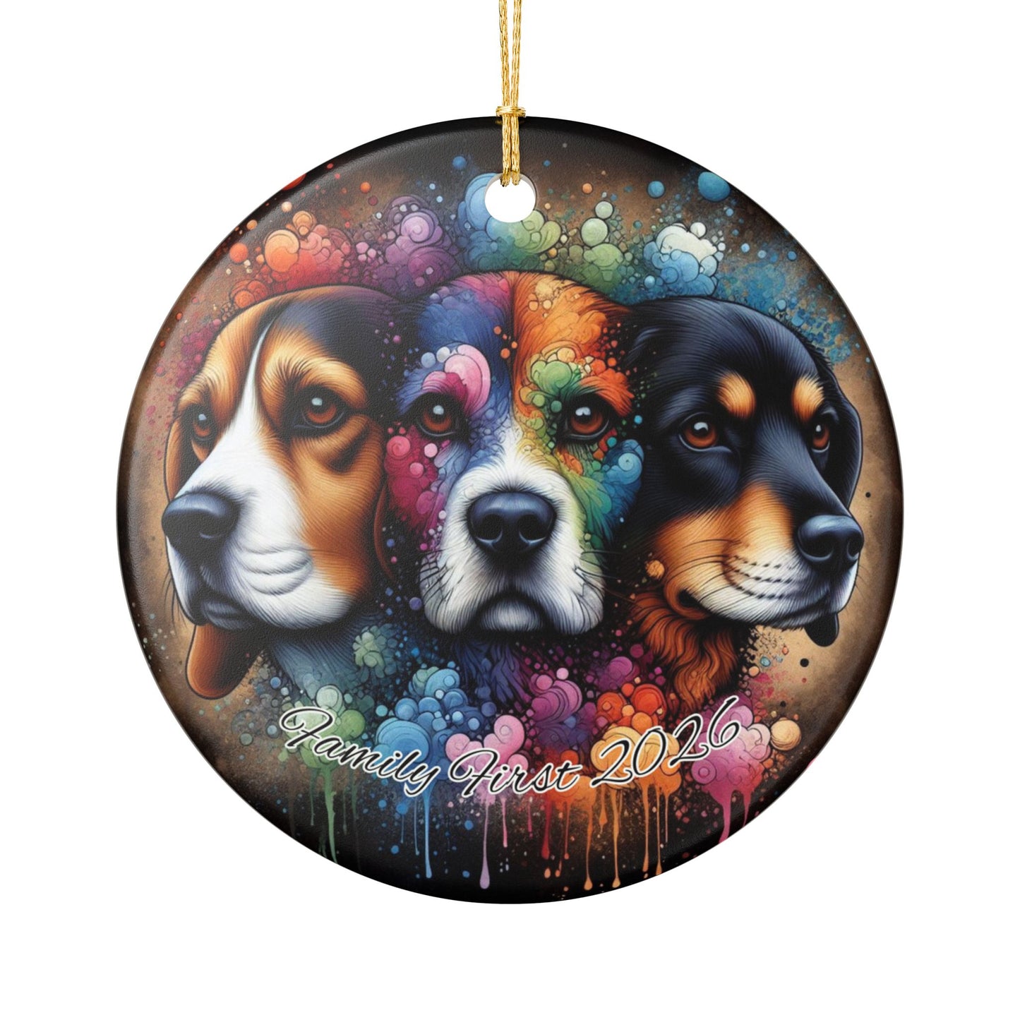First Family 2026 Ceramic Ornament — 3D Dog Decoration