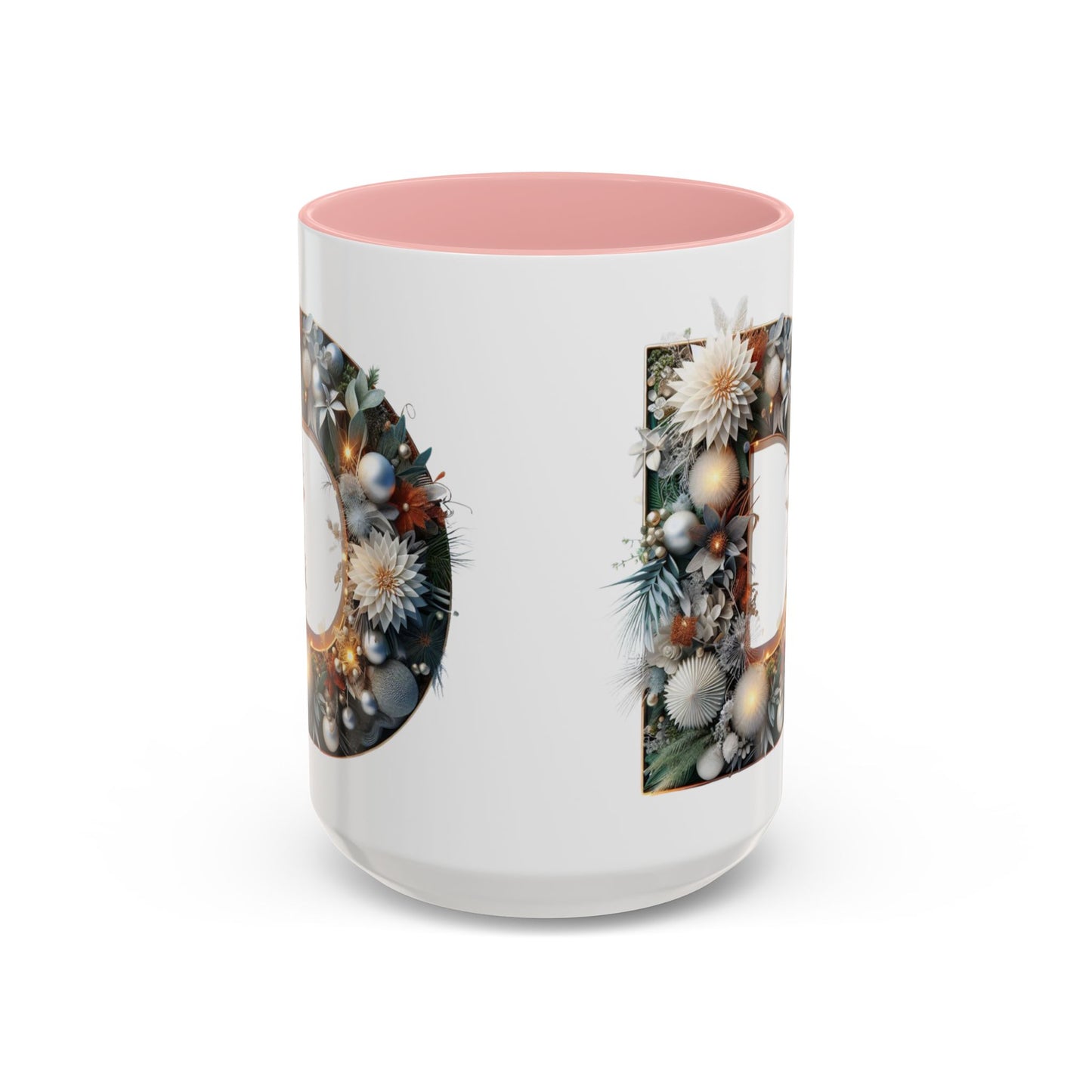 Letter 'D' Initial Coffee Mug — Floral Monogram Accent Mug 15 oz