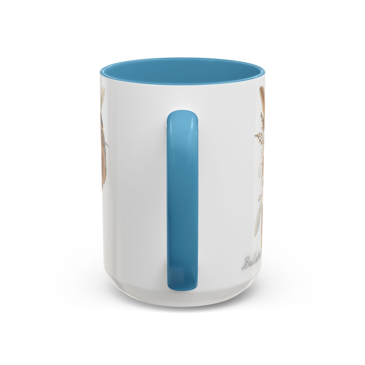 Earthy Letter 'P' Accent Coffee Mug — Botanical Initial Mug 15oz