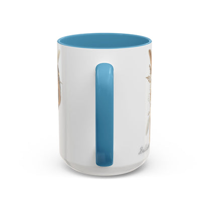 Earthy Letter 'P' Accent Coffee Mug — Botanical Initial Mug 15oz