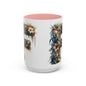 Floral Letter 'F' Accent Coffee Mug — Botanical Monogram 15oz