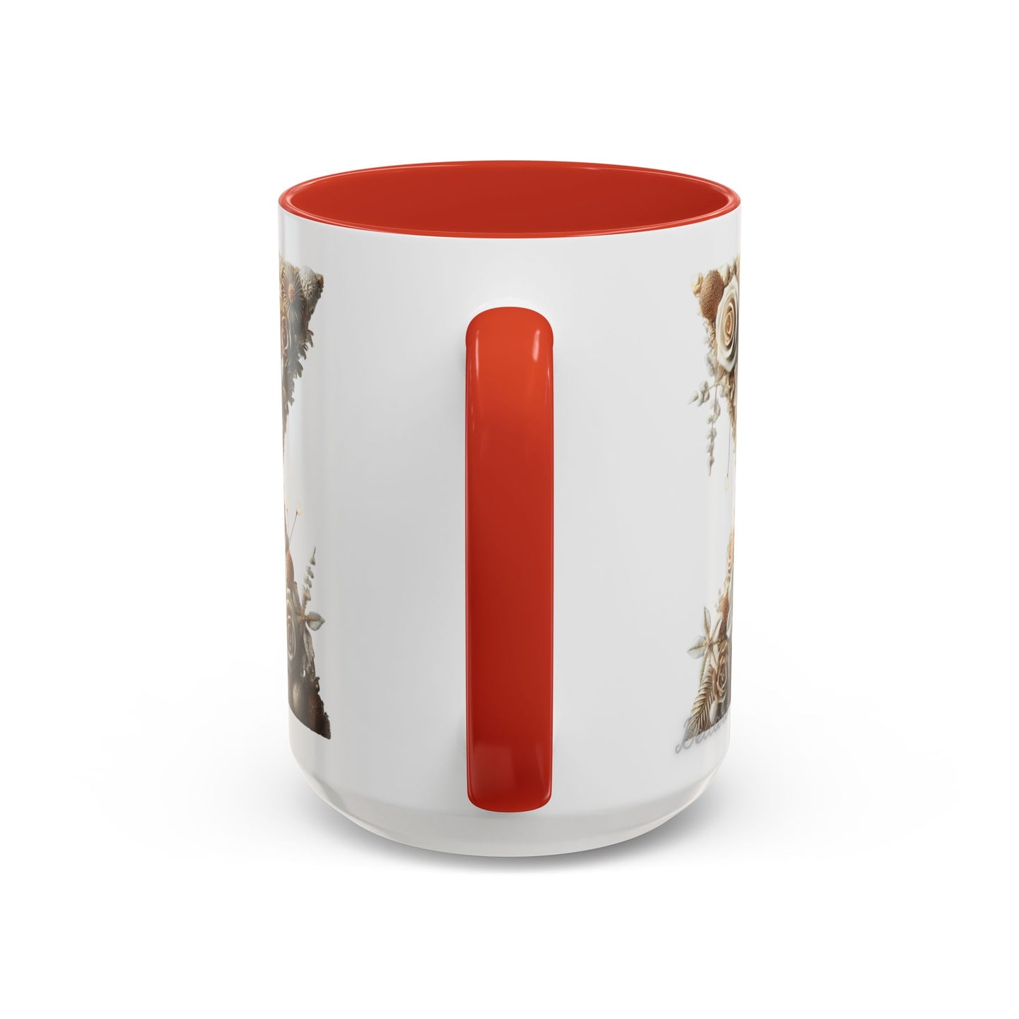 Artistic Letter 'X' Accent Coffee Mug – Neutral Rustic Botanical Initial