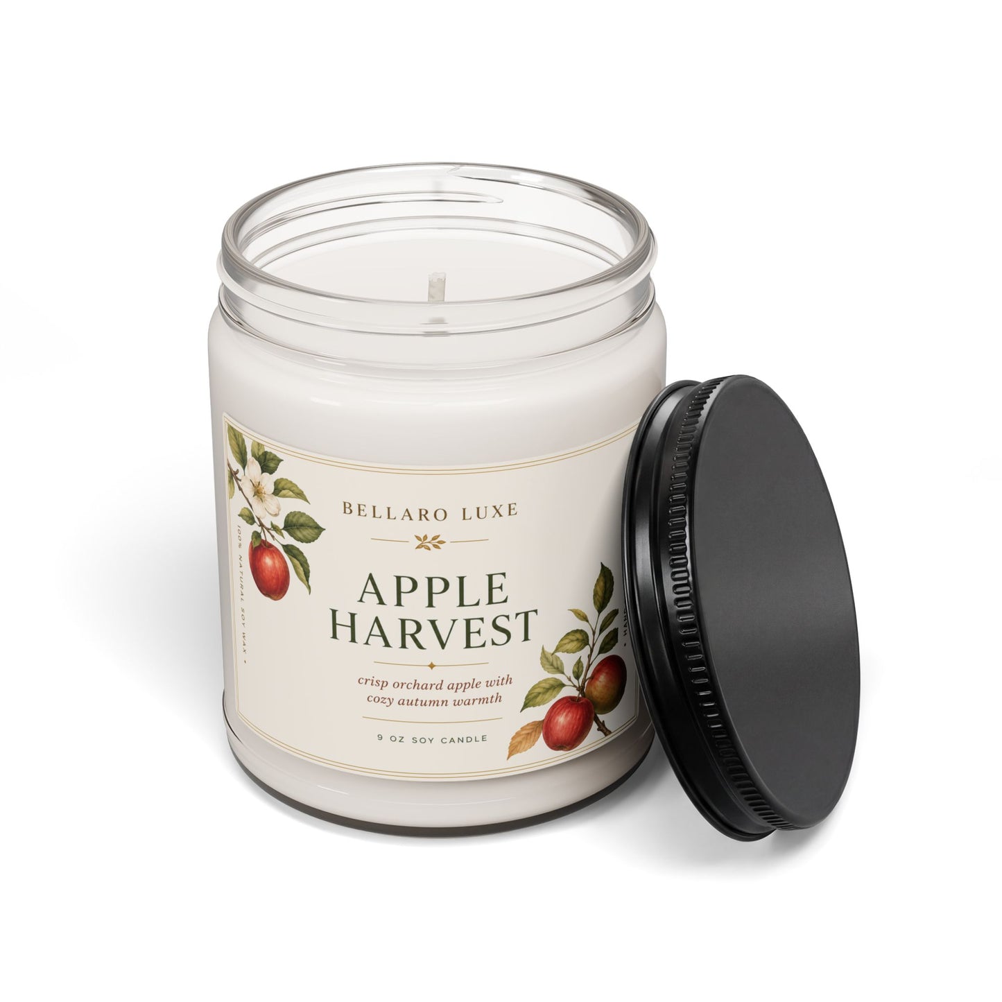 Apple Harvest Scented Soy Candle — 9oz Crisp Orchard Apple & Warm Autumn Spice