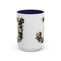 Floral Monogram Coffee Mug — Letter 'J' Accent Mug 15 oz