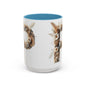 Earthy Letter 'P' Accent Coffee Mug — Botanical Initial Mug 15oz