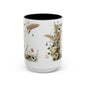 Boho 'L' Accent Coffee Mug — Neutral Dried Flowers Design 15oz