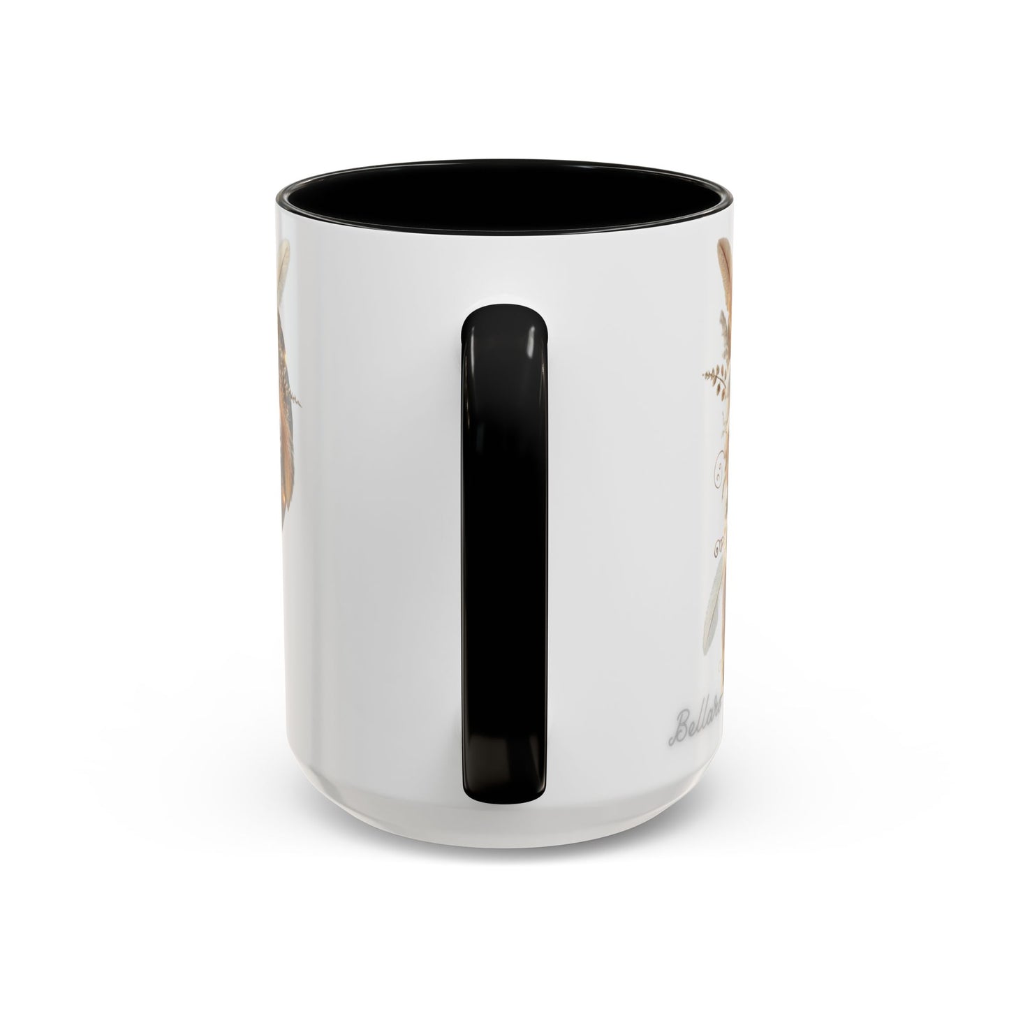 Earthy Letter 'P' Accent Coffee Mug — Botanical Initial Mug 15oz