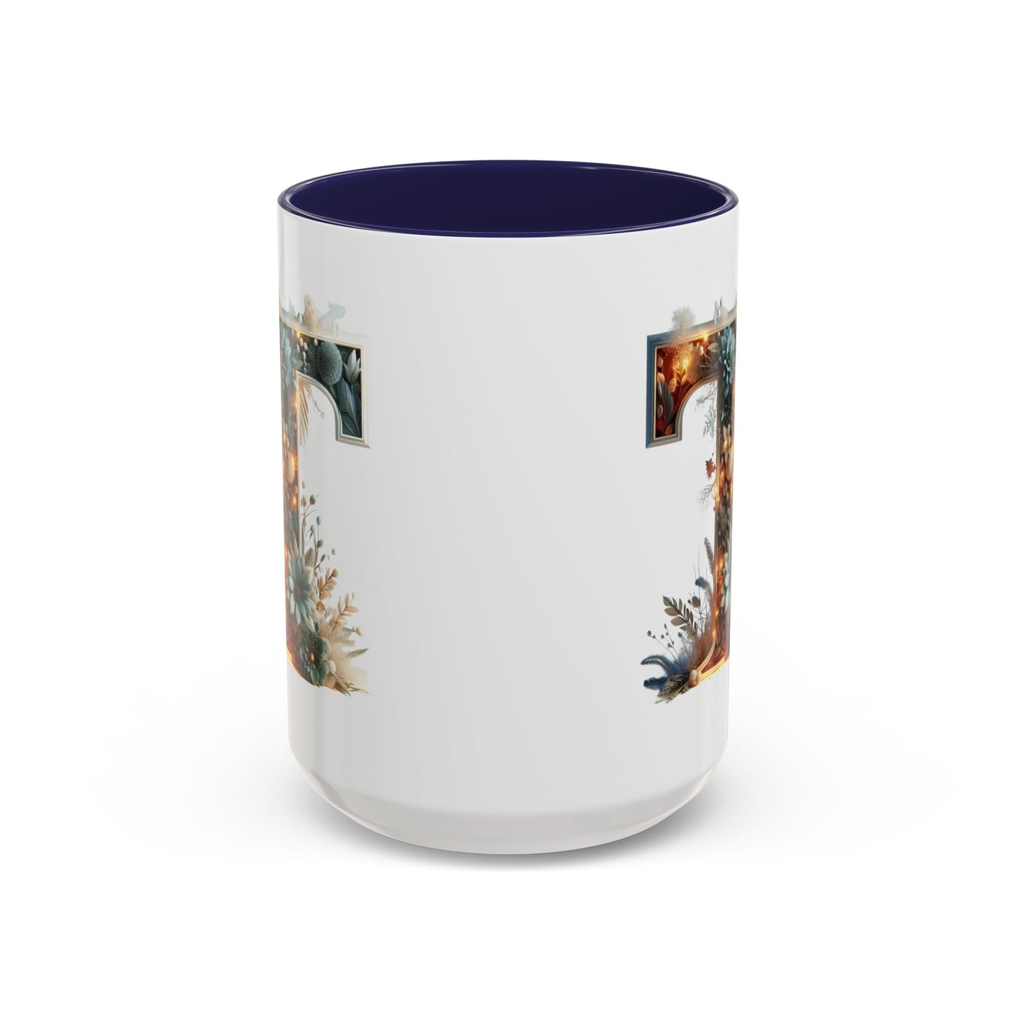 Accent Letter 'T' Coffee Mug — Colorful 15oz Personalized Initial Mug