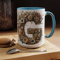Floral Monogram 'G' Accent Coffee Mug — Botanical Initial Gift 15oz