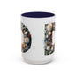 Letter 'D' Initial Coffee Mug — Floral Monogram Accent Mug 15 oz