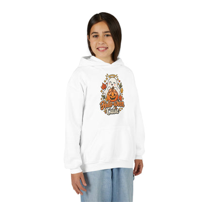 Halloween Cutie Youth Hoodie — Cute Ghost & Jack-O’-Lantern Kids Pullover