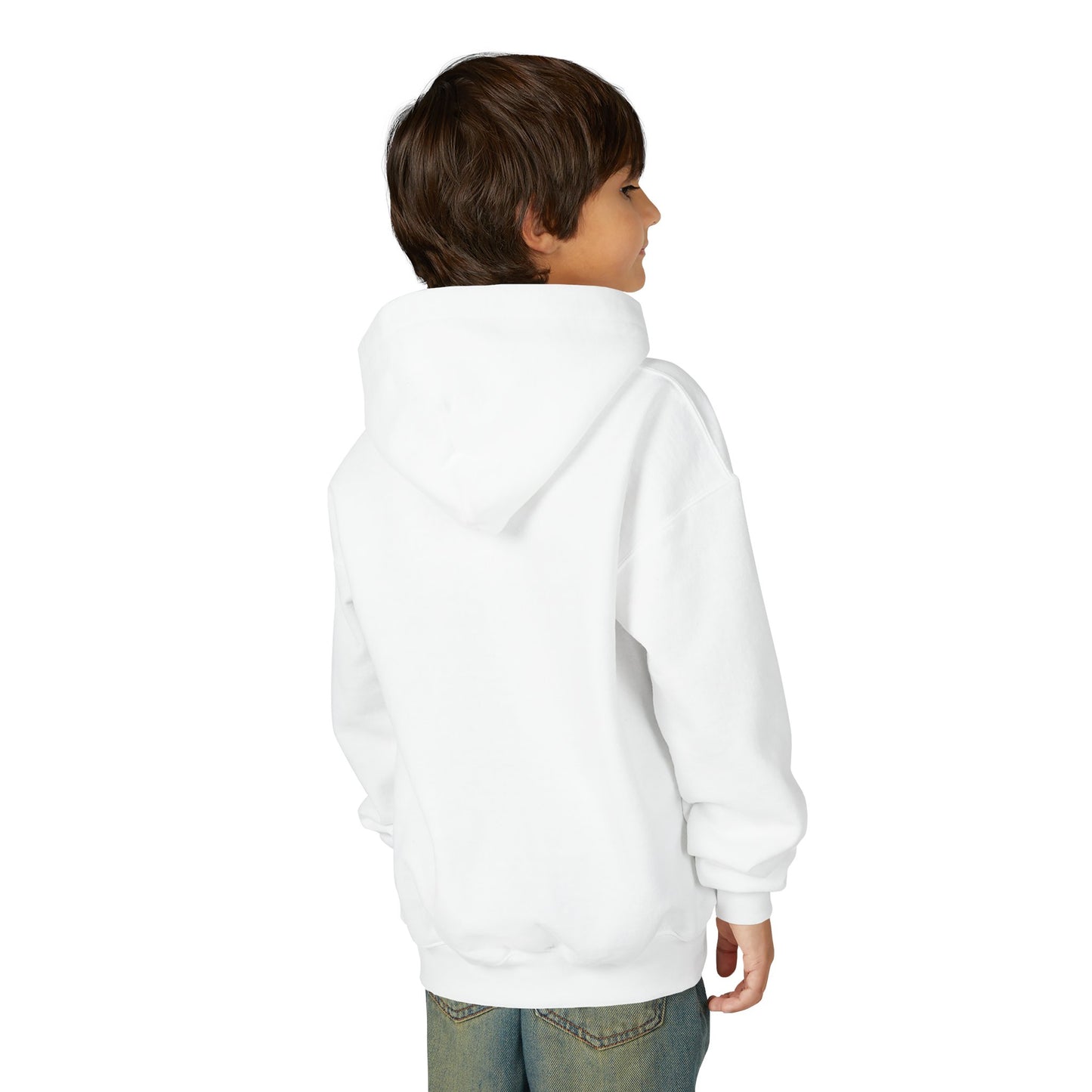 Youth Hoodie — Playful Ghost & Pumpkin Halloween Pullover