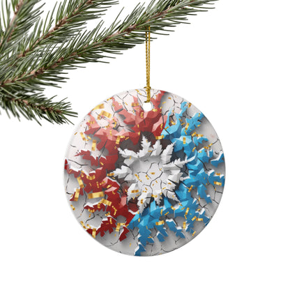 Festive 3D Ceramic Ornament — Holiday Decoration