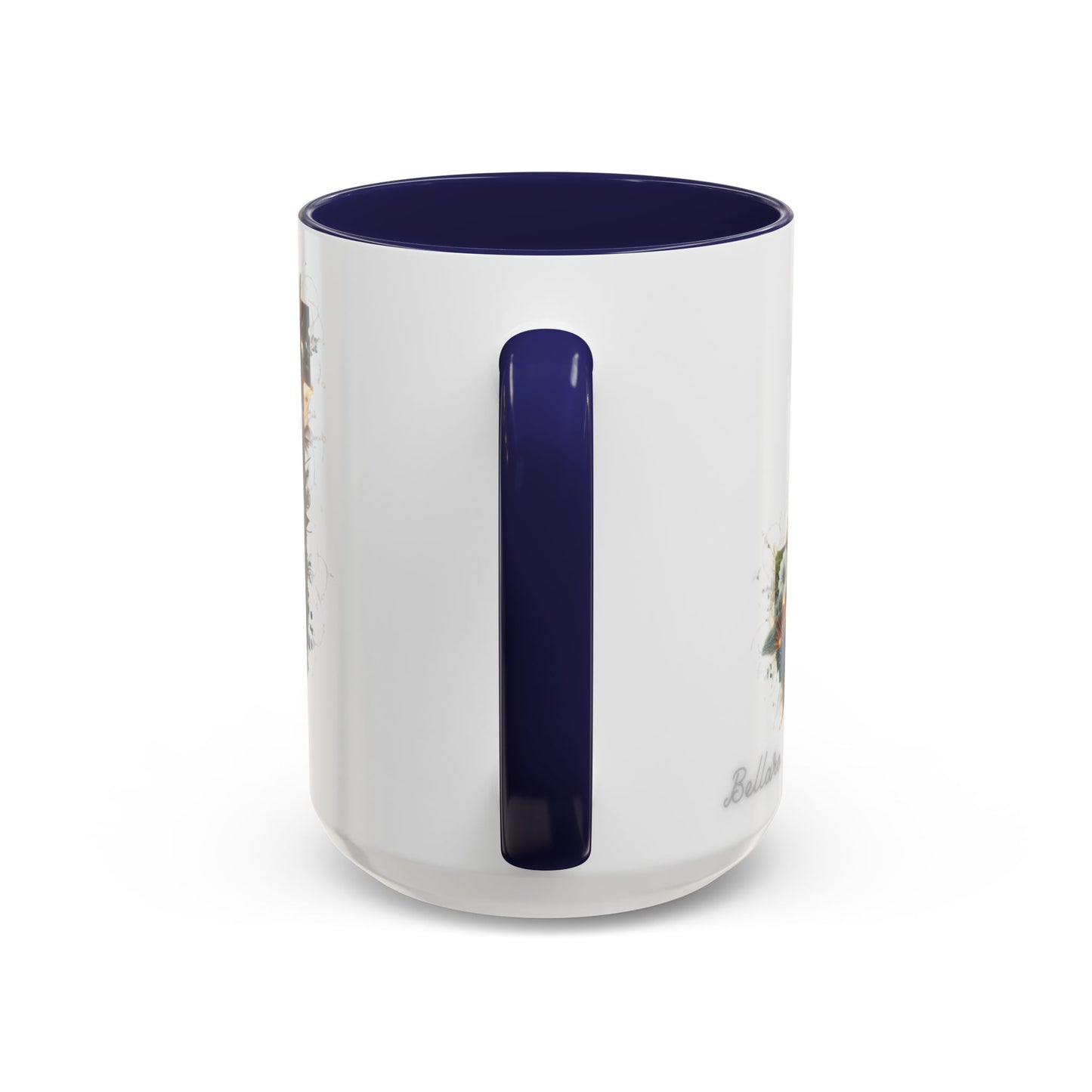 Floral Monogram Coffee Mug — Letter 'J' Accent Mug 15 oz