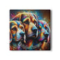 Colorful Trio Dogs Ceramic Coaster — 'Triple Threat' Beagle, Labrador & Rottweiler