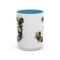 Floral Monogram Coffee Mug — Letter 'J' Accent Mug 15 oz