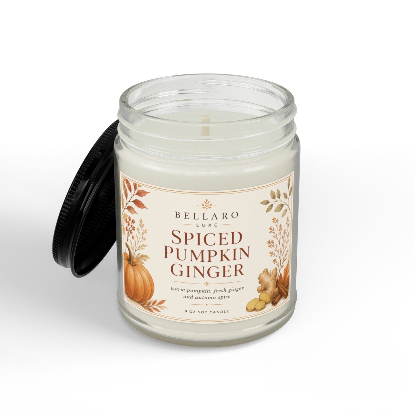 Spiced Pumpkin Ginger Soy Candle | Hand-Poured 9oz Fall Scented Candle