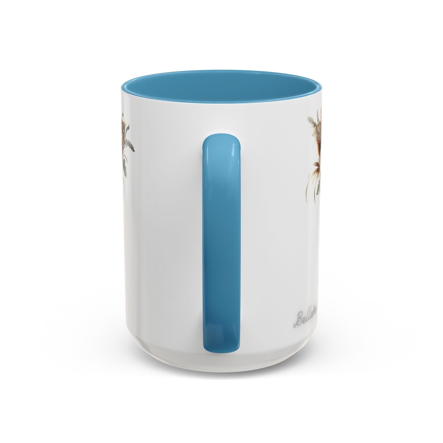 Artistic Monogram 'Y' Accent Coffee Mug — Elegant Botanical Initial Mug 15oz