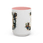 Floral Monogram Coffee Mug — Letter 'J' Accent Mug 15 oz