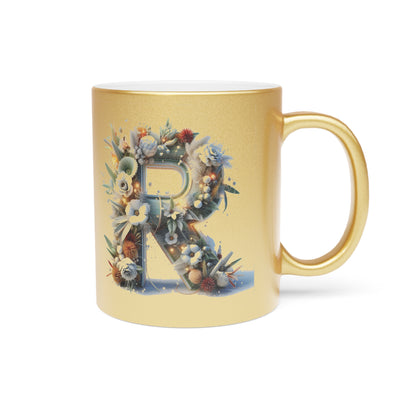Metallic Mug - Personalized Monogram "R" Coffee Mug - 11oz