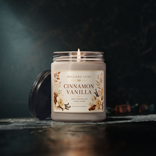 Cinnamon Vanilla Soy Candle | 9oz Warm Spice & Vanilla Scent