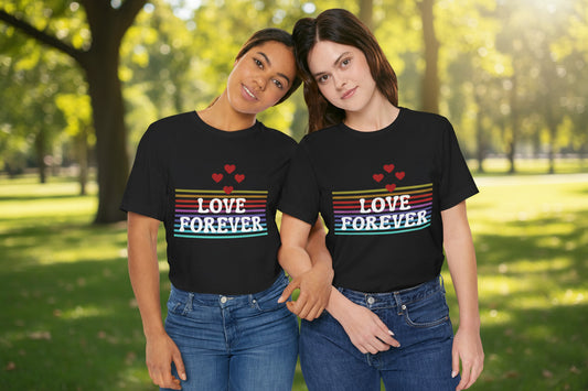 Love Forever Black T-shirts