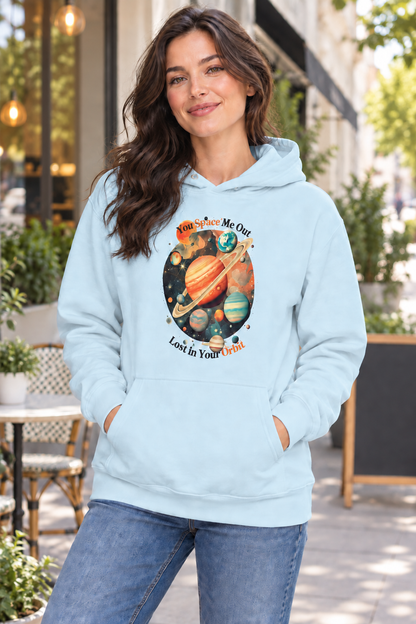 Retro Solar System Hoodie – "You Space Me Out" Unisex Fit