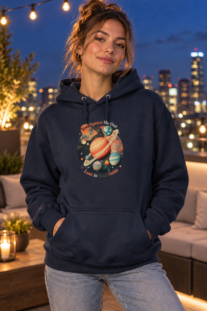 Retro Solar System Hoodie – "You Space Me Out" Unisex Fit