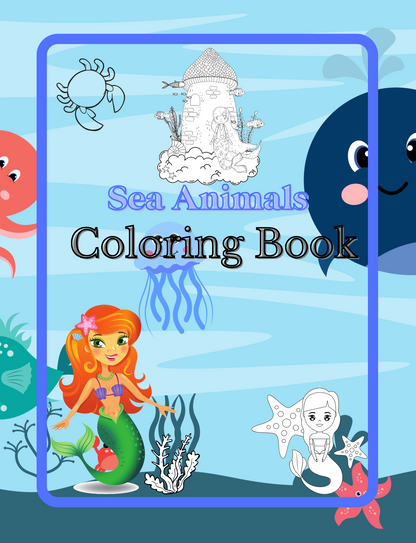 Digital Sea Animals Coloring Workbook