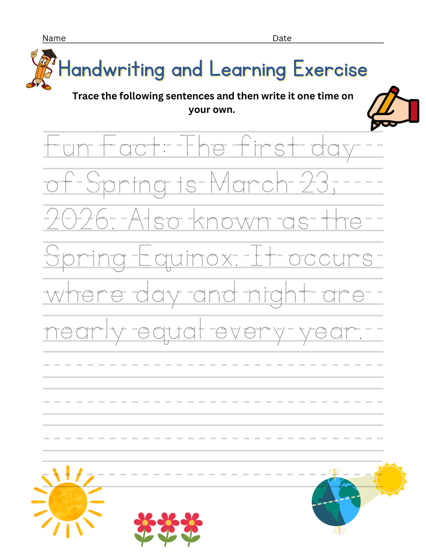 2026 Special Edition Tracing & Handwriting Workbook (Ages 3+) | Printable PDF