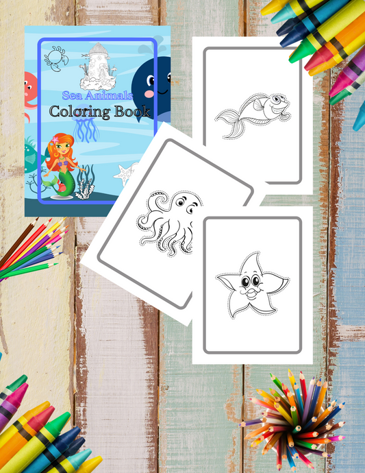 Digital Sea Animals Coloring Workbook
