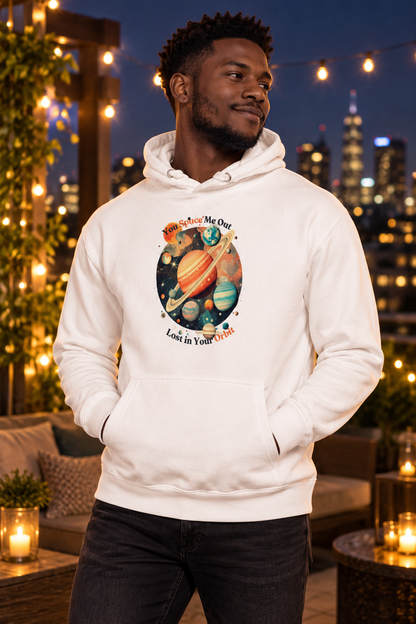 Retro Solar System Hoodie – "You Space Me Out" Unisex Fit