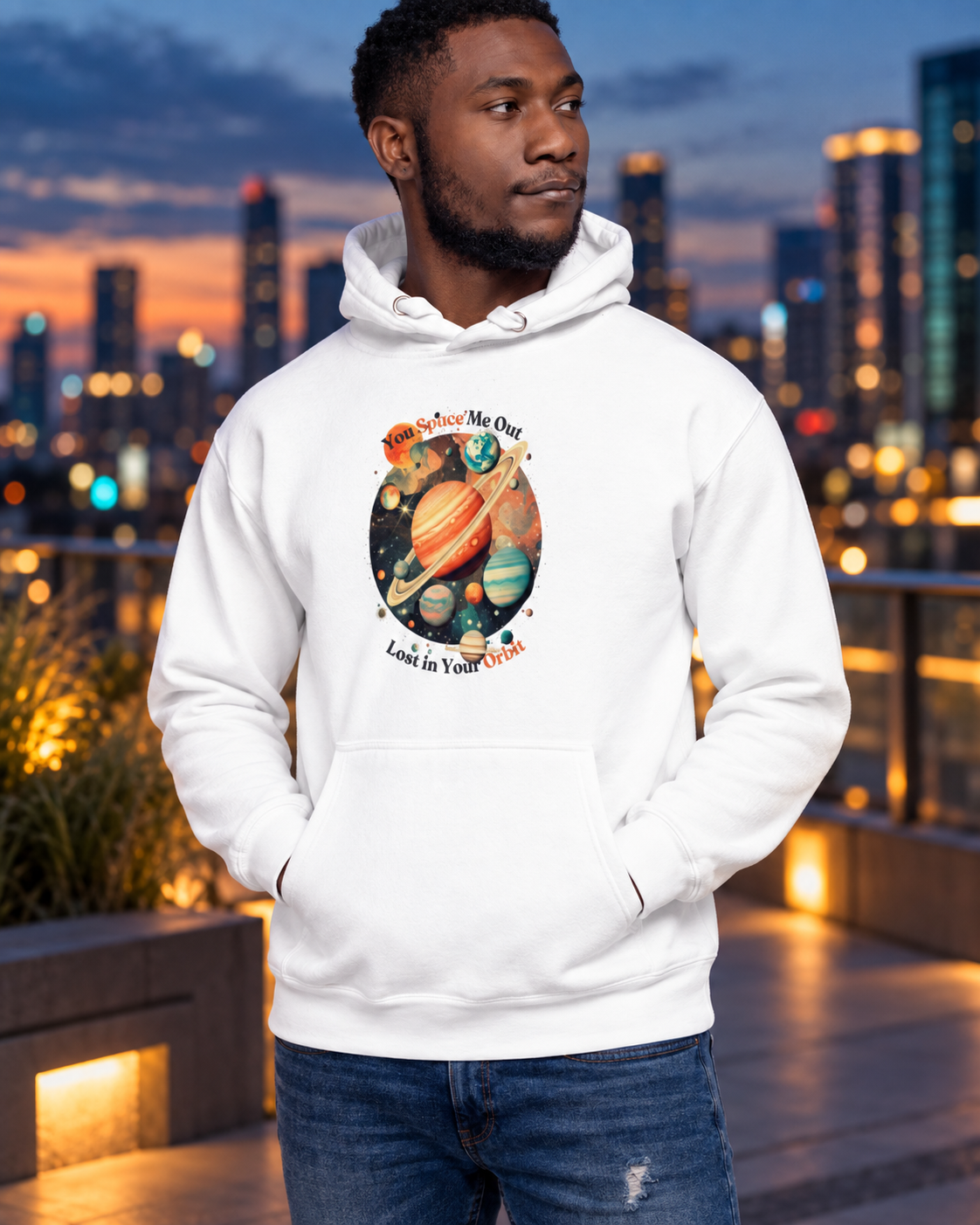 Retro Solar System Hoodie – "You Space Me Out" Unisex Fit